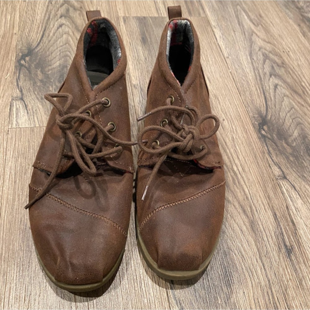 Bobs by Skechers Memory Foam Brown Chill Luxe-Drifting Lace Up Women's Shoes 10